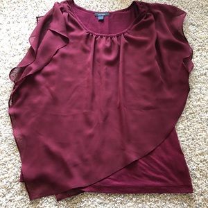 Maroon Ruffle Top